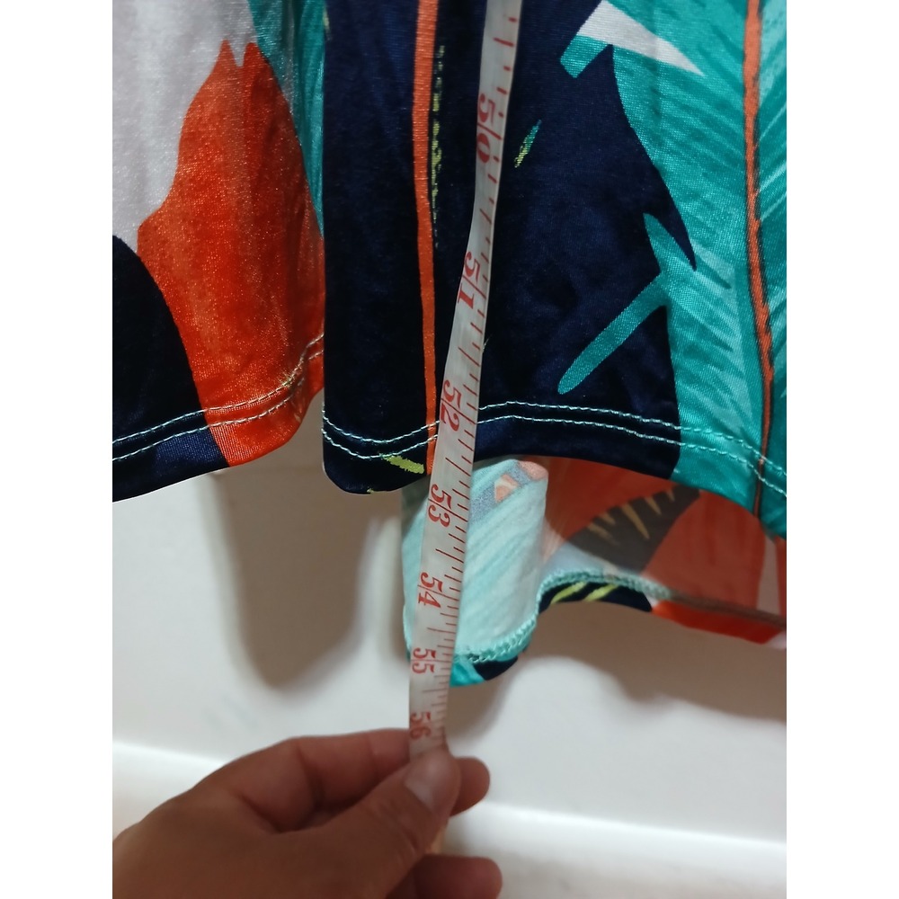 Fashion to Figure Off Shoulder Tropical Maxi Dress with Bodysuit Size 1 Orange - Picture 7 of 13